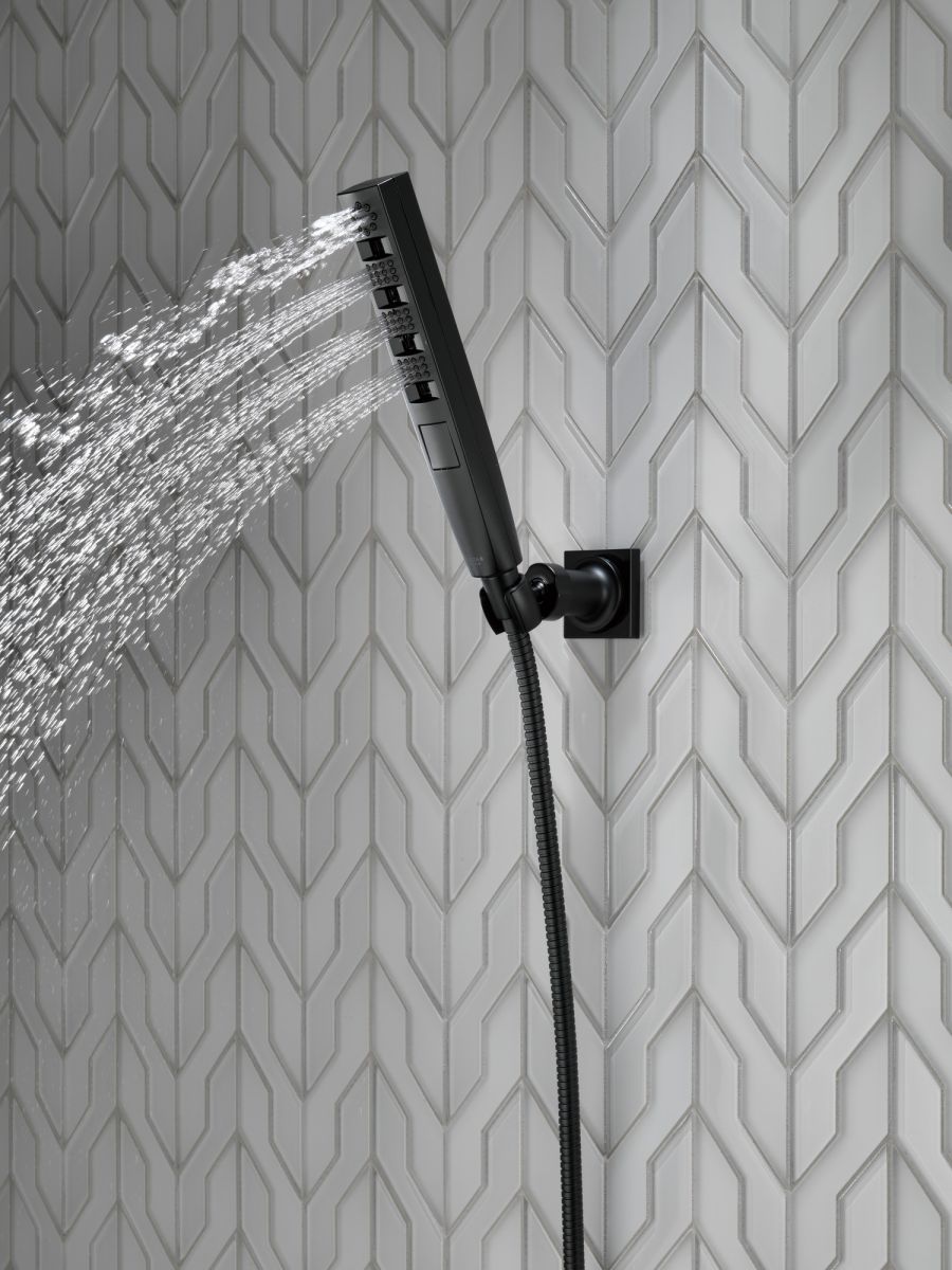 DELTA Universal Showering Components H2OKINETIC 4-Setting Wall Mount Hand Shower — Matte Black