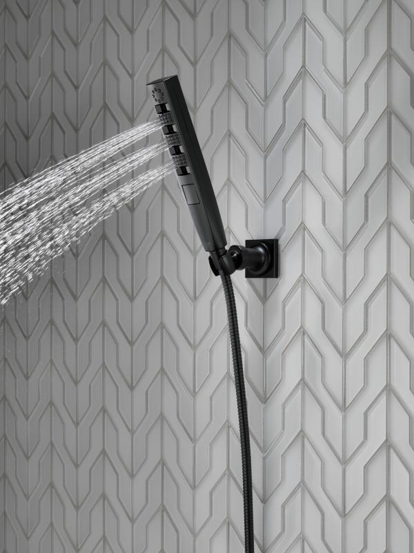DELTA Universal Showering Components H2OKINETIC 4-Setting Wall Mount Hand Shower — Matte Black