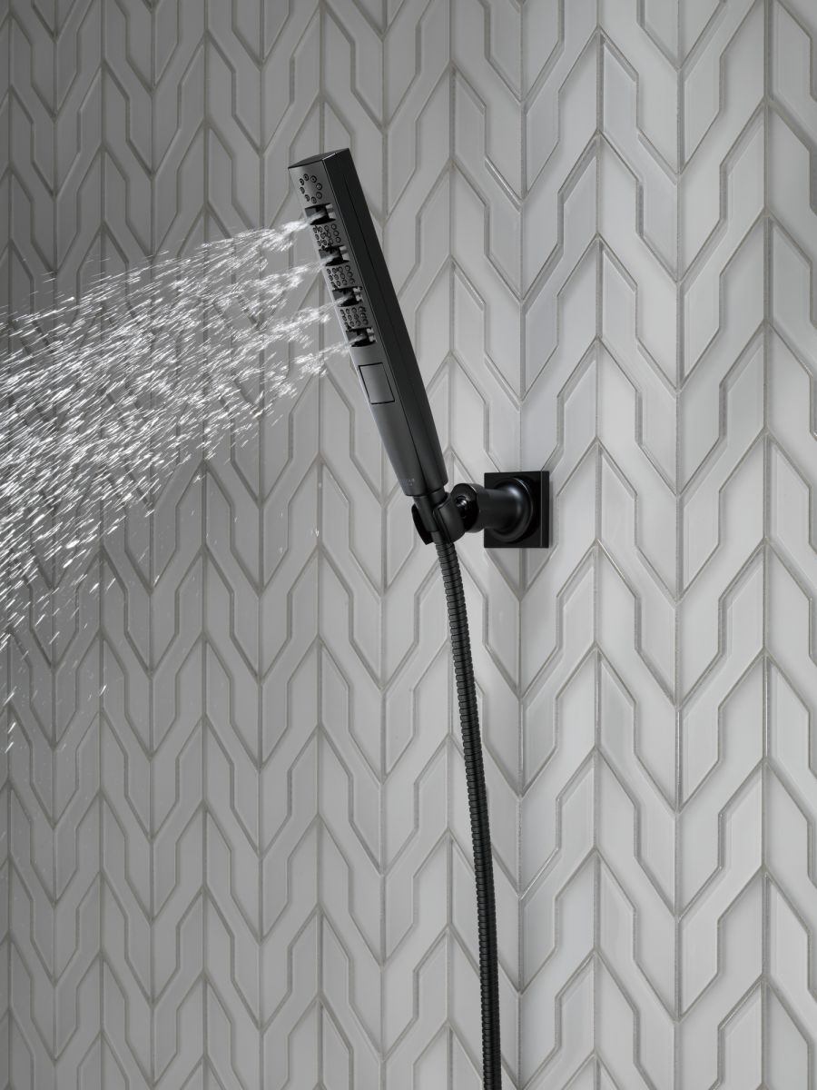 DELTA Universal Showering Components H2OKINETIC 4-Setting Wall Mount Hand Shower — Matte Black