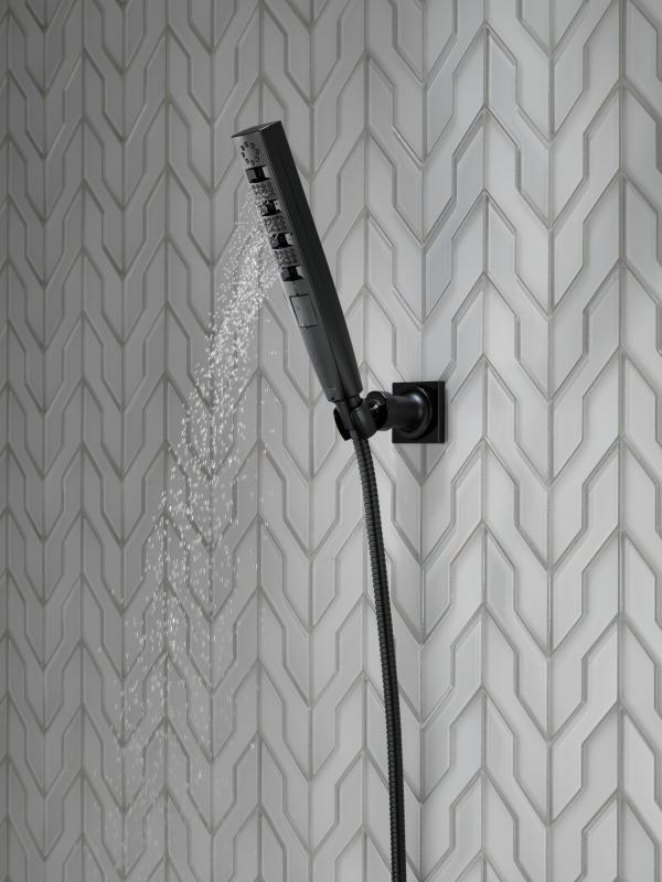 DELTA Universal Showering Components H2OKINETIC 4-Setting Wall Mount Hand Shower — Matte Black
