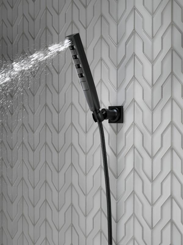 DELTA Universal Showering Components H2OKINETIC 4-Setting Wall Mount Hand Shower — Matte Black