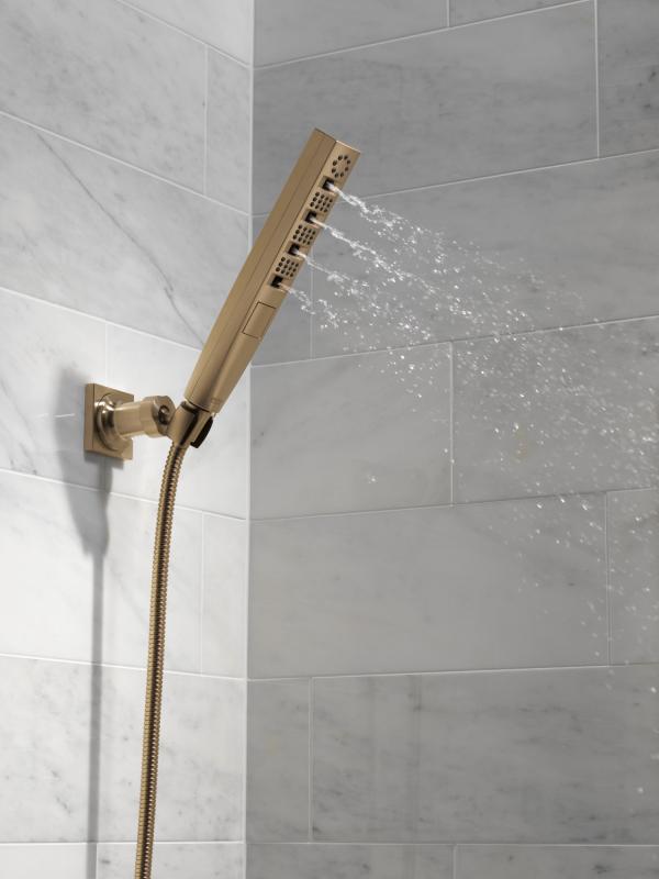 DELTA Universal Showering Components H2OKINETIC 4-Setting Wall Mount Hand Shower — Lumicoat® Champagne Bronze