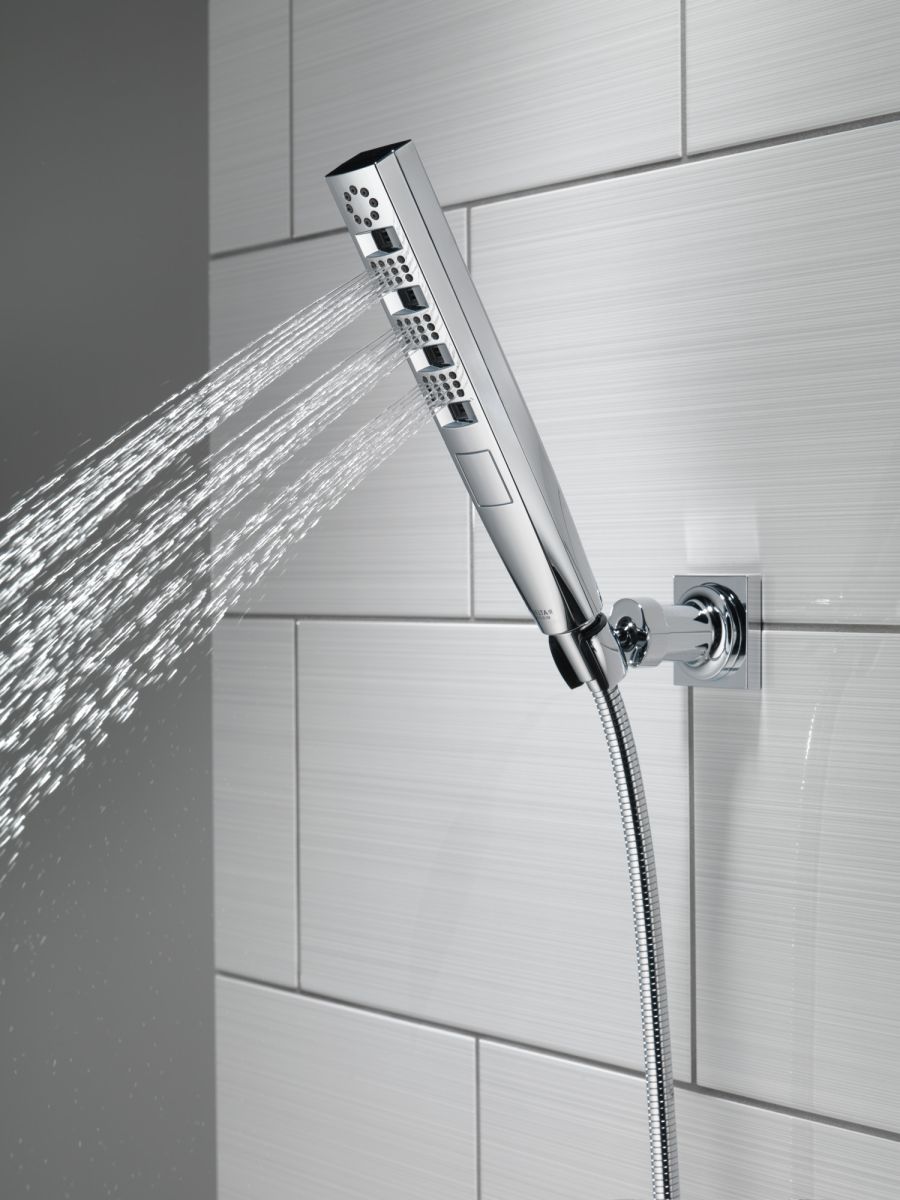 DELTA Universal Showering Components H2OKINETIC 4-Setting Wall Mount Hand Shower — Lumicoat® Chrome