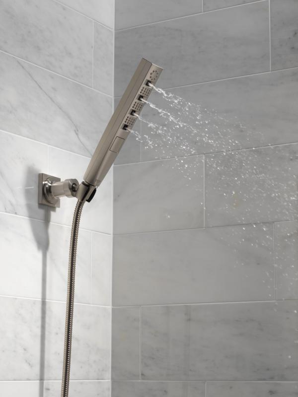 DELTA Universal Showering Components H2OKINETIC 4-Setting Wall Mount Hand Shower — Lumicoat® Stainless