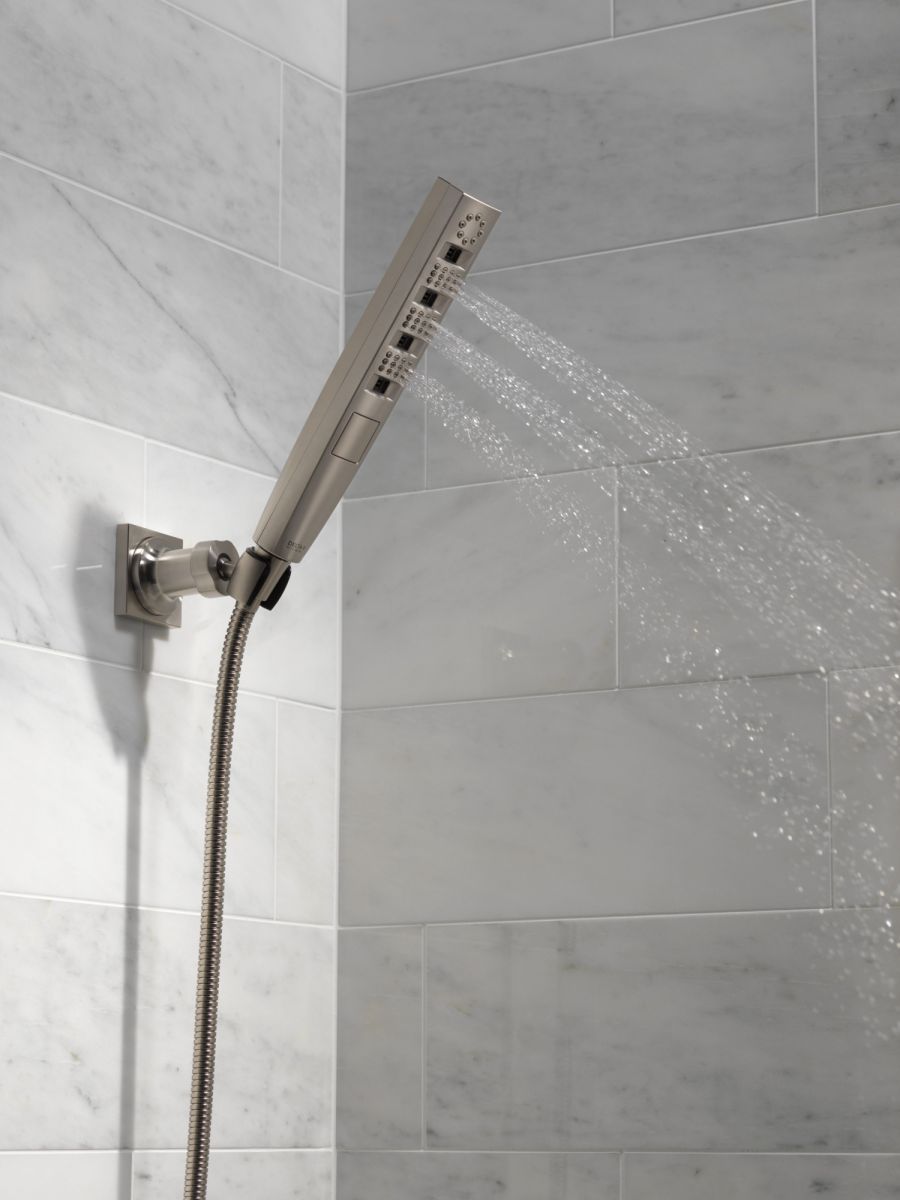 DELTA Universal Showering Components H2OKINETIC 4-Setting Wall Mount Hand Shower — Lumicoat® Stainless