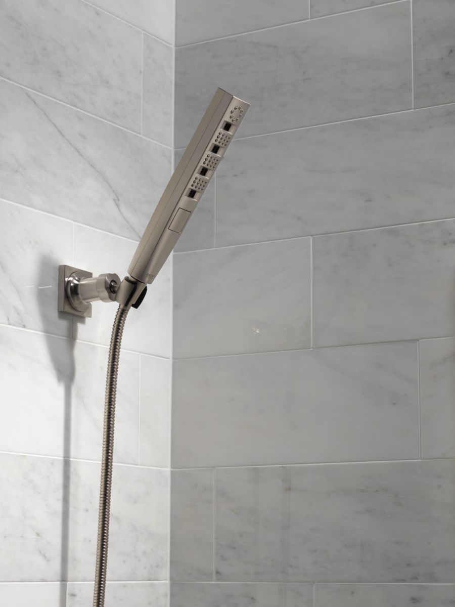 DELTA Universal Showering Components H2OKINETIC 4-Setting Wall Mount Hand Shower — Lumicoat® Stainless