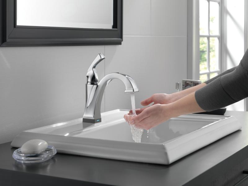 DELTA Dryden Touch2O Bathroom Faucet with Touchless Technology — Chrome