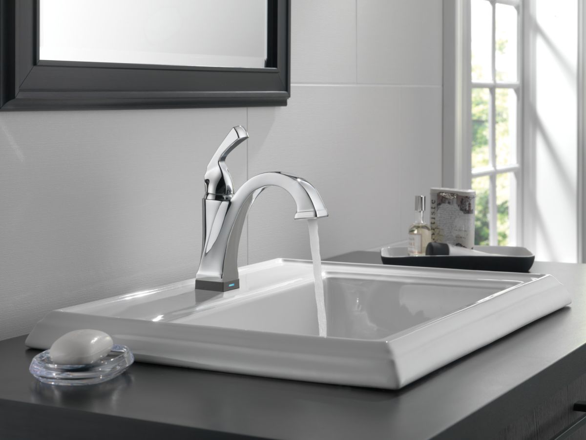DELTA Dryden Touch2O Bathroom Faucet with Touchless Technology — Chrome