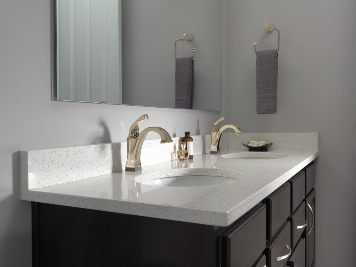 DELTA Dryden Touch2O Bathroom Faucet with Touchless Technology — Polished Nickel