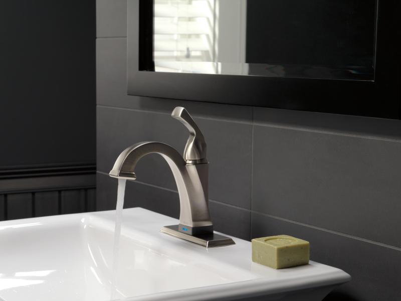 DELTA Dryden Touch2O Bathroom Faucet with Touchless Technology — Stainless