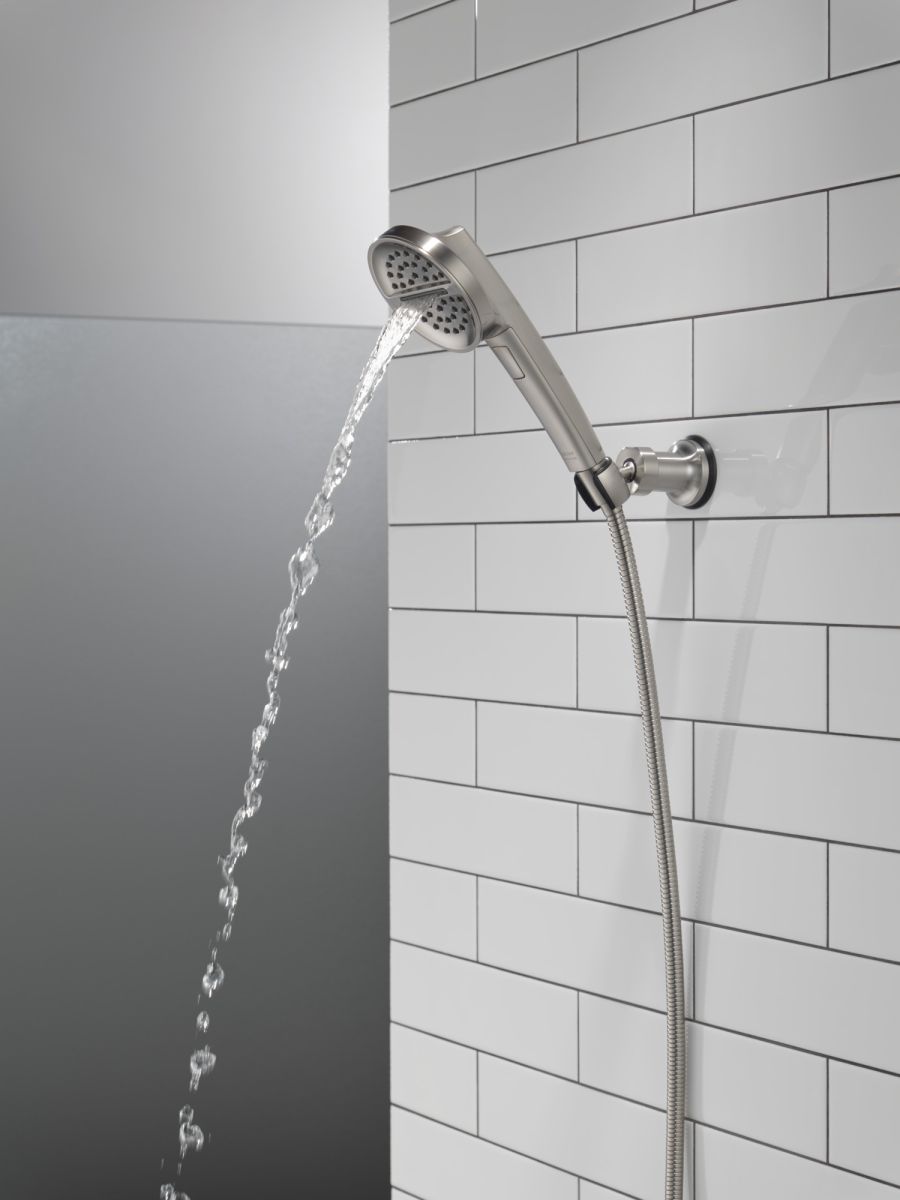 DELTA Universal Showering Components 3-Setting Wall Mount Handshower — Lumicoat® Stainless