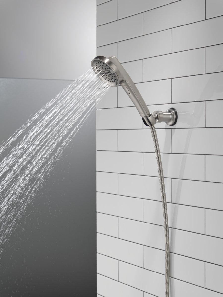 DELTA Universal Showering Components 3-Setting Wall Mount Handshower — Lumicoat® Stainless