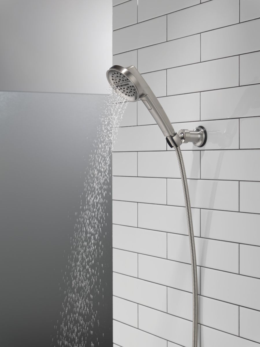 DELTA Universal Showering Components 3-Setting Wall Mount Handshower — Lumicoat® Stainless
