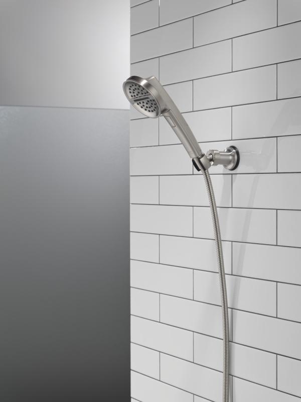 DELTA Universal Showering Components 3-Setting Wall Mount Handshower — Lumicoat® Stainless