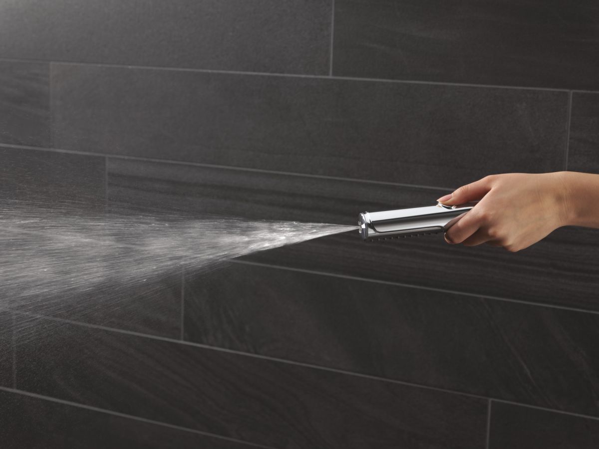 DELTA Universal Showering Components 2-Setting Hand Shower with ProClean Spray – Wall Mount — Lumicoat® Chrome