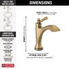 DELTA Dorval Touch2O Bathroom Faucet with Touchless Technology — Champagne Bronze