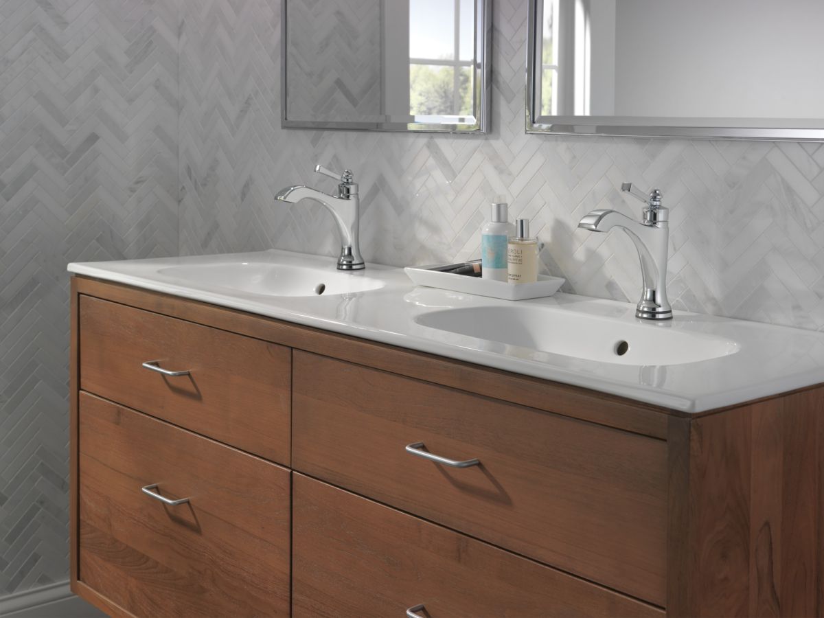 DELTA Dorval Touch2O Bathroom Faucet with Touchless Technology — Chrome
