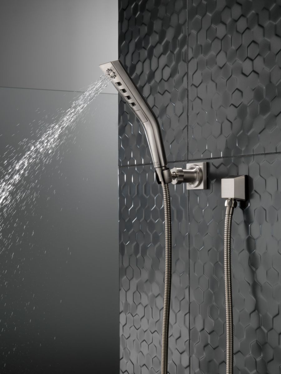 DELTA Universal Showering Components H2OKINETIC 3-Setting Wall Mount Hand Shower — Lumicoat® Stainless