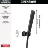 DELTA Universal Showering Components Premium Single-Setting Adjustable Wall Mount Hand Shower — Matte Black
