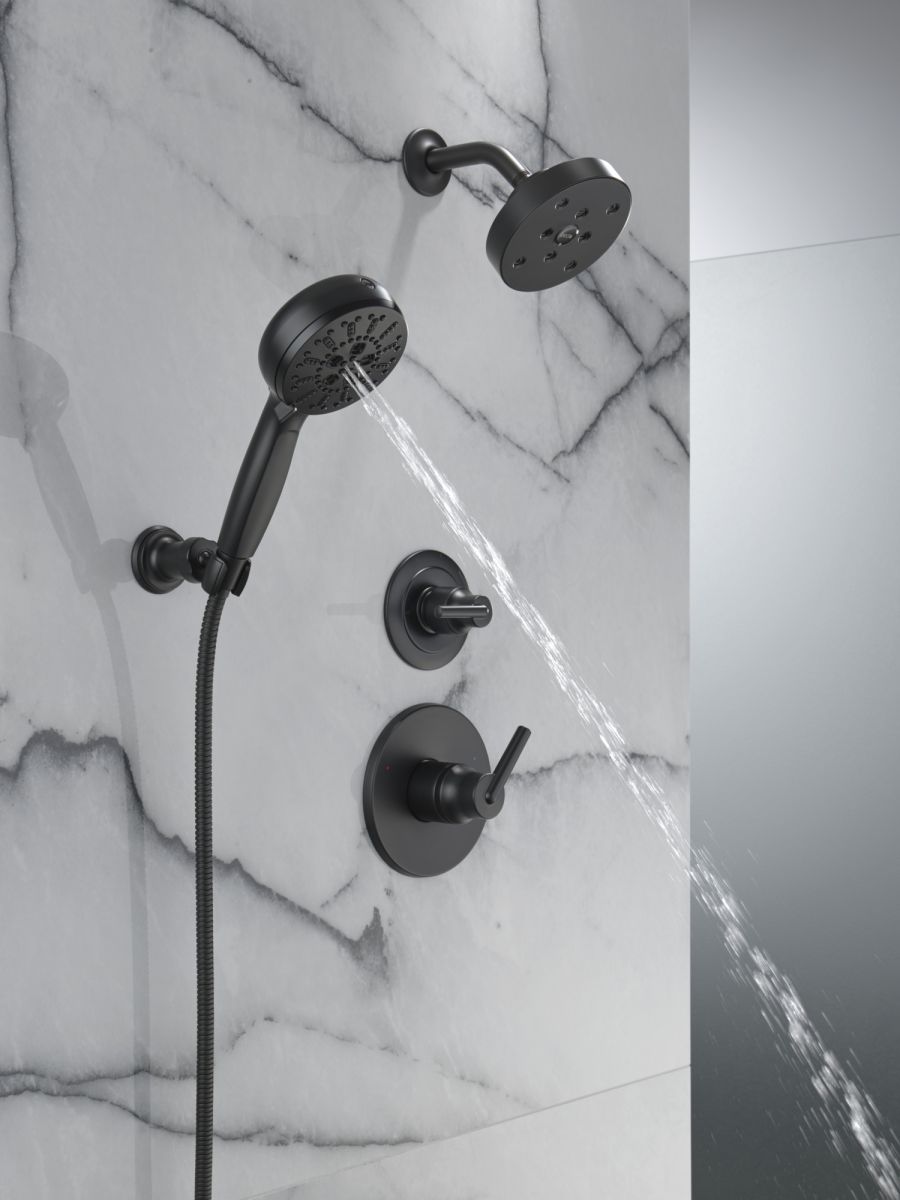 DELTA Universal Showering Components 7-Setting Wall Mount Hand Shower with Cleaning Spray — Matte Black