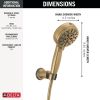 DELTA Universal Showering Components 7-Setting Wall Mount Hand Shower with Cleaning Spray — Lumicoat® Champagne Bronze