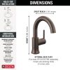 DELTA Trinsic Single Handle High-Arc Bathroom Faucet — Venetian Bronze