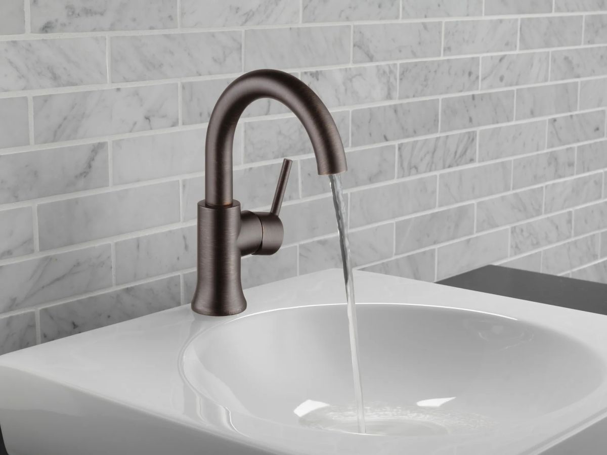 DELTA Trinsic Single Handle High-Arc Bathroom Faucet — Venetian Bronze