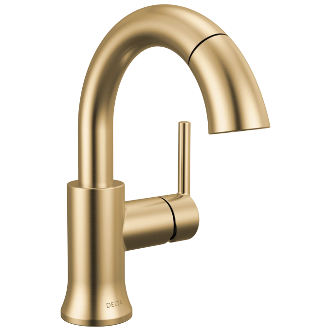 DELTA Trinsic Single Handle Pull Down Bathroom Faucet — Champagne Bronze