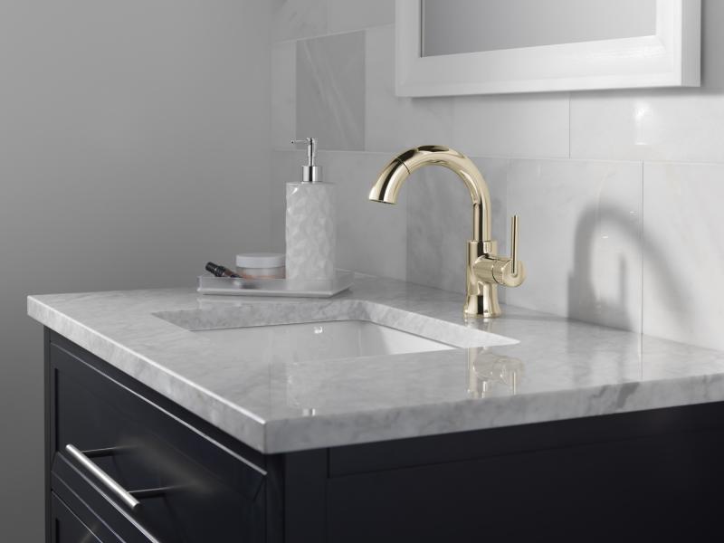 DELTA Trinsic Single Handle Pull-Down Bathroom Faucet — Polished Nickel