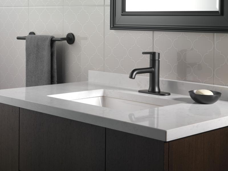 DELTA Trinsic Single Handle Bathroom Faucet — Matte Black