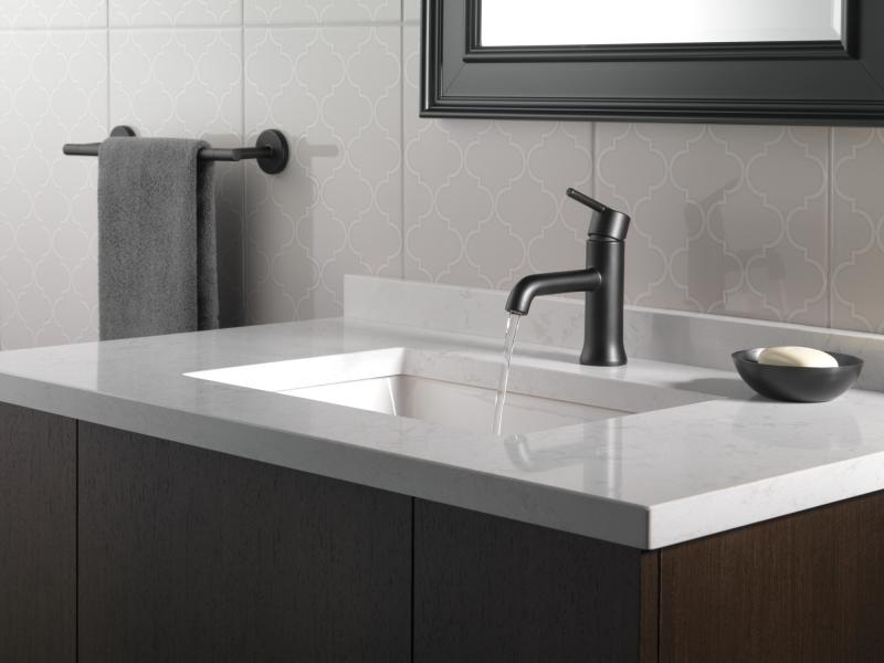 DELTA Trinsic Single Handle Bathroom Faucet — Matte Black