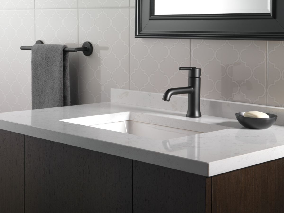 DELTA Trinsic Single Handle Bathroom Faucet — Matte Black