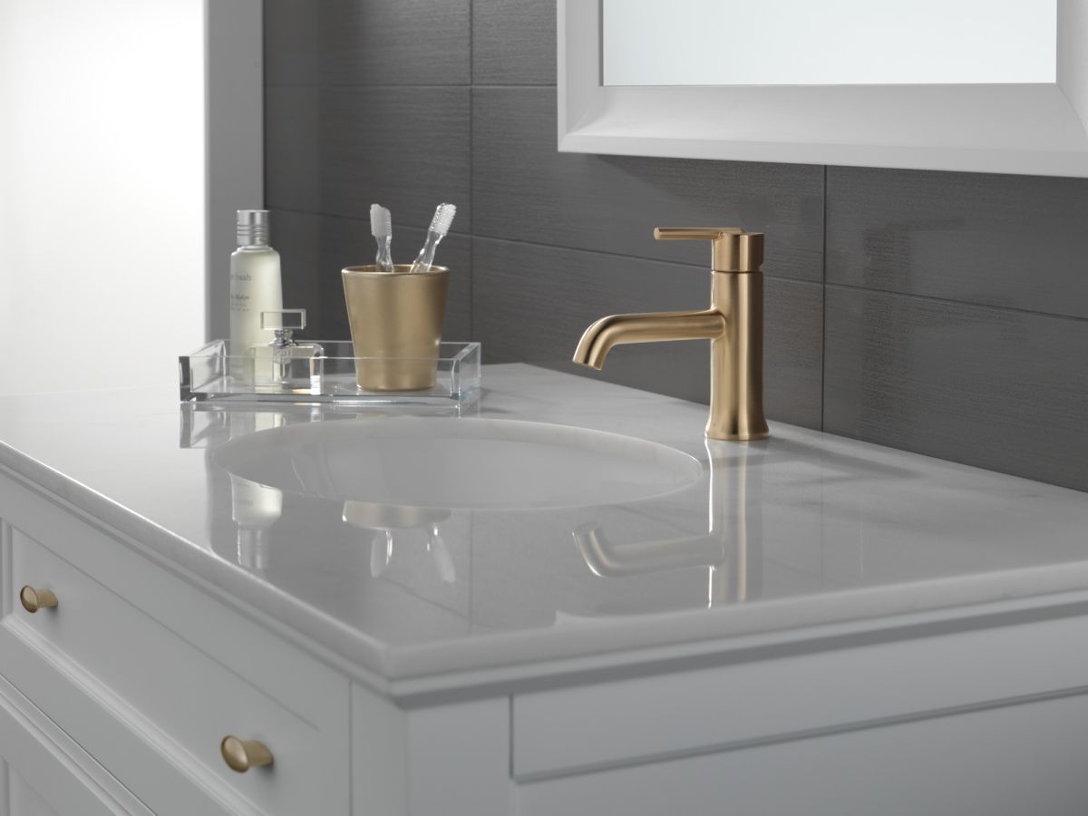 DELTA Trinsic Single Handle Bathroom Faucet — Champagne Bronze