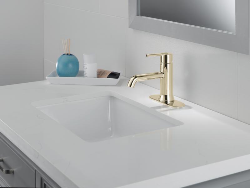 DELTA Trinsic Single Handle Bathroom Faucet — Polished Nickel