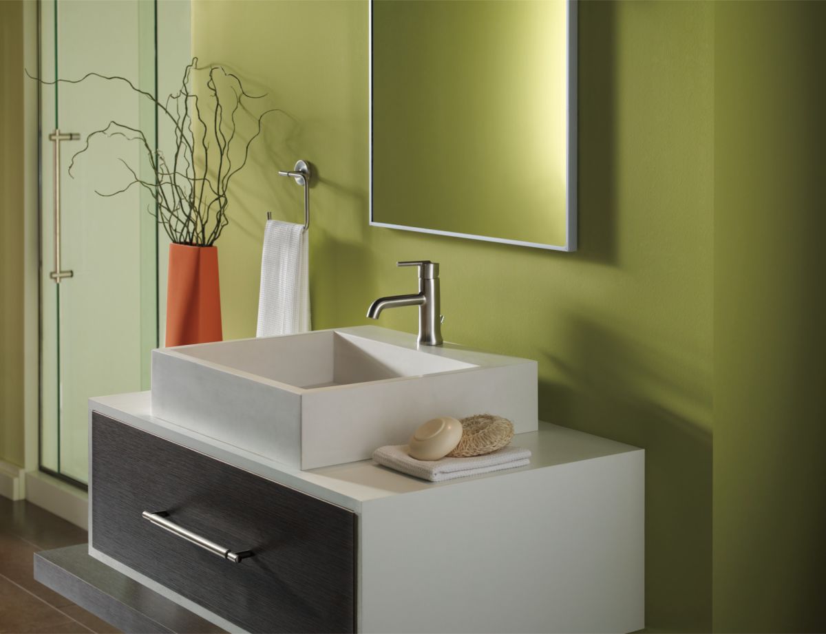 DELTA Trinsic Single Handle Bathroom Faucet — Stainless