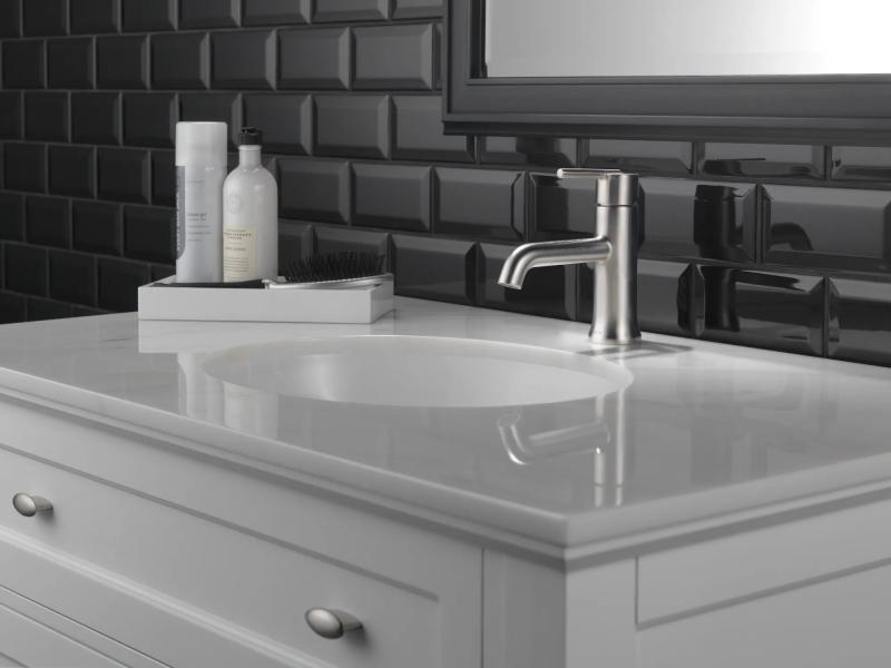 DELTA Trinsic Single Handle Bathroom Faucet — Stainless