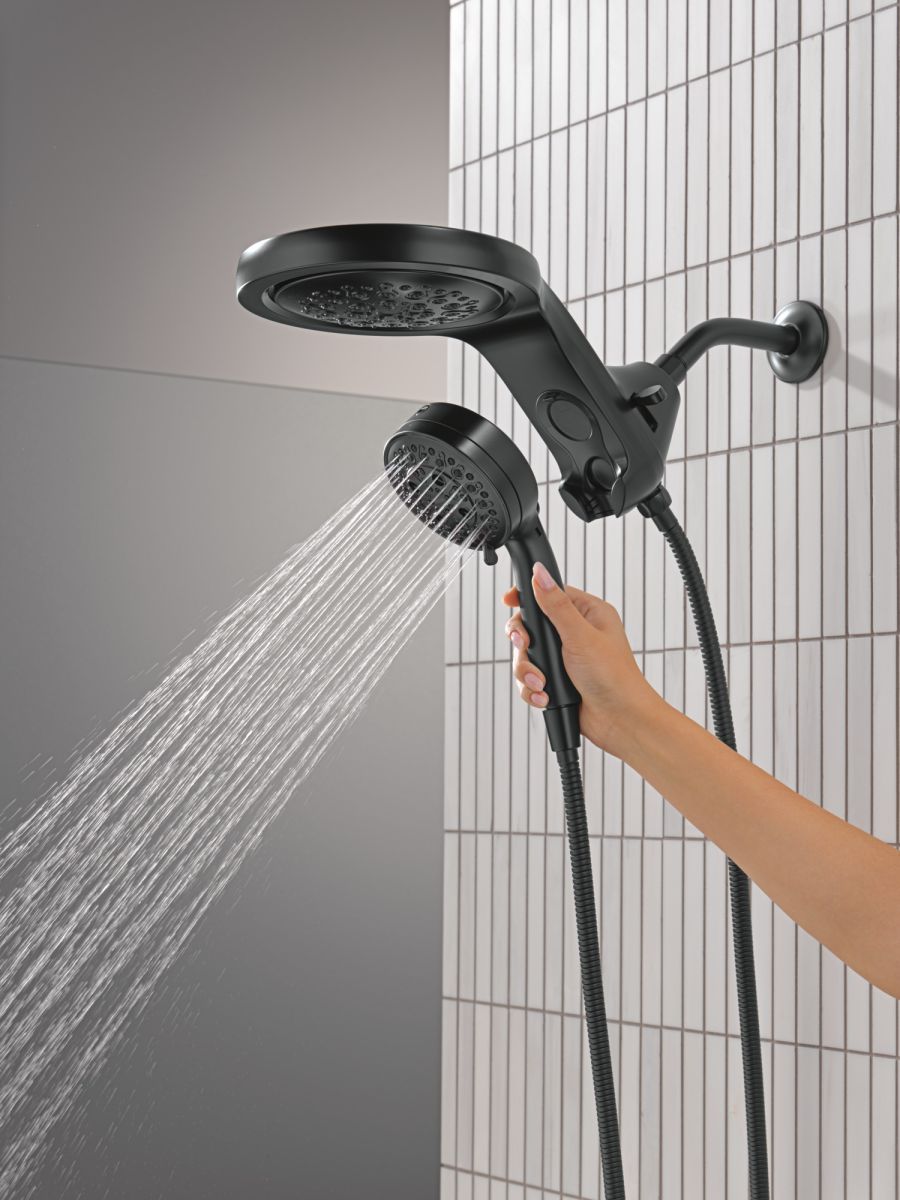 DELTA Universal Showering Components 6-Setting HydroRain with ProClean — Matte Black
