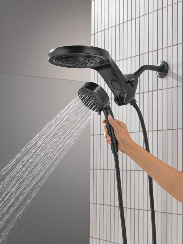 DELTA Universal Showering Components 6-Setting HydroRain with ProClean — Matte Black