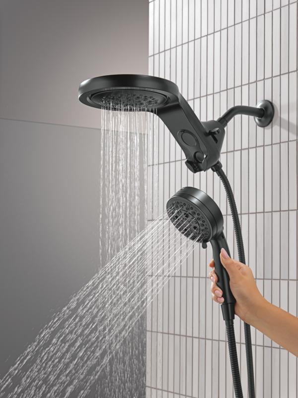 DELTA Universal Showering Components 6-Setting HydroRain with ProClean — Matte Black