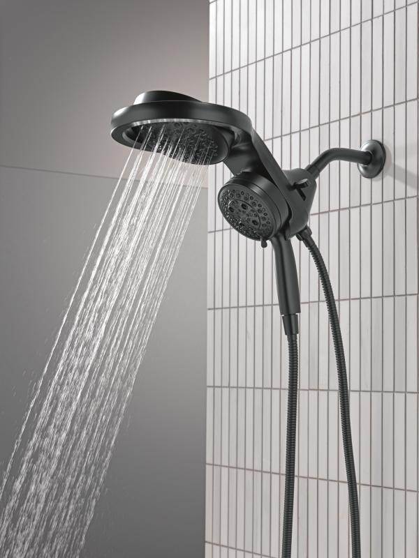 DELTA Universal Showering Components 6-Setting HydroRain with ProClean — Matte Black