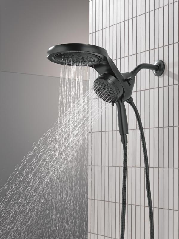 DELTA Universal Showering Components 6-Setting HydroRain with ProClean — Matte Black