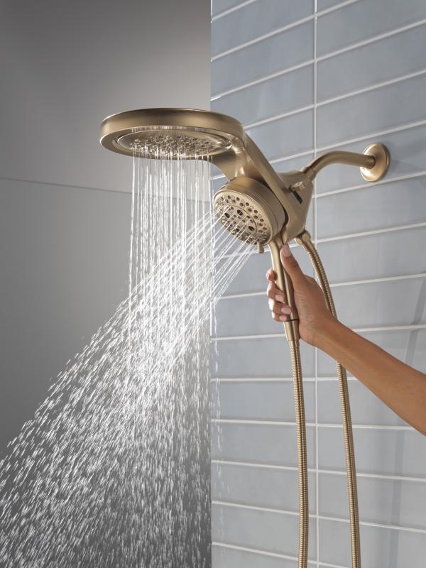 DELTA Universal Showering Components 6-Setting HydroRain with ProClean — Lumicoat® Champagne Bronze