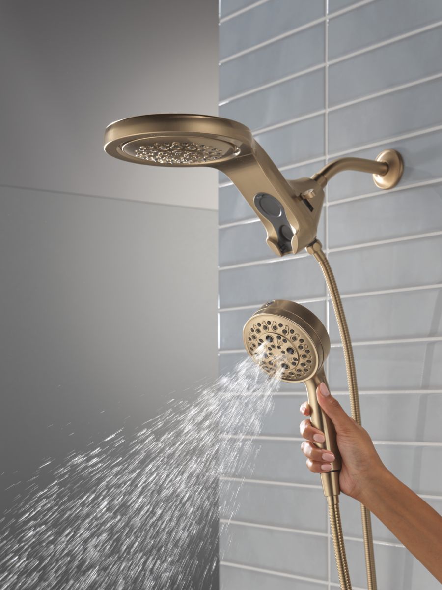 DELTA Universal Showering Components 6-Setting HydroRain with ProClean — Lumicoat® Champagne Bronze