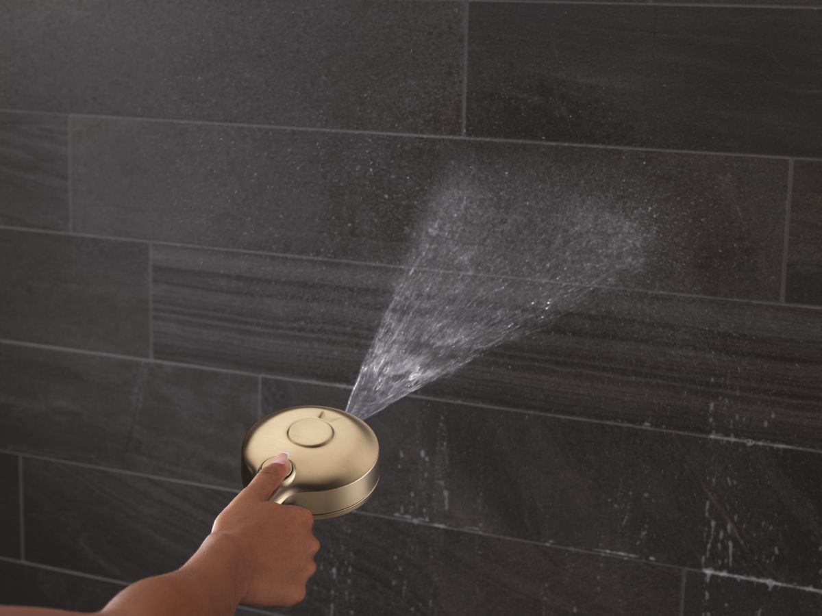 DELTA Universal Showering Components 6-Setting HydroRain with ProClean — Lumicoat® Champagne Bronze