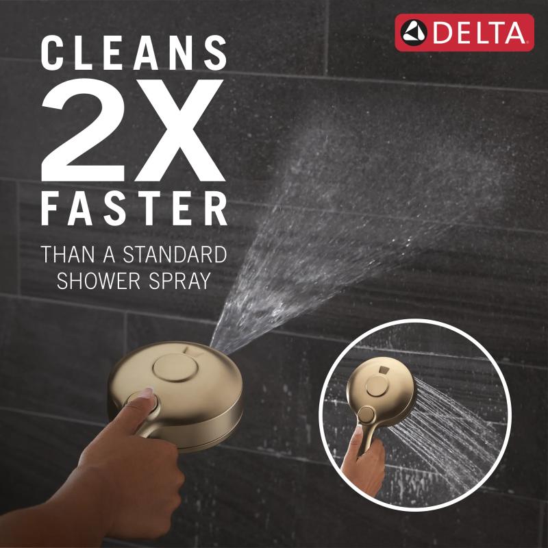 DELTA Universal Showering Components 6-Setting HydroRain with ProClean — Lumicoat® Champagne Bronze