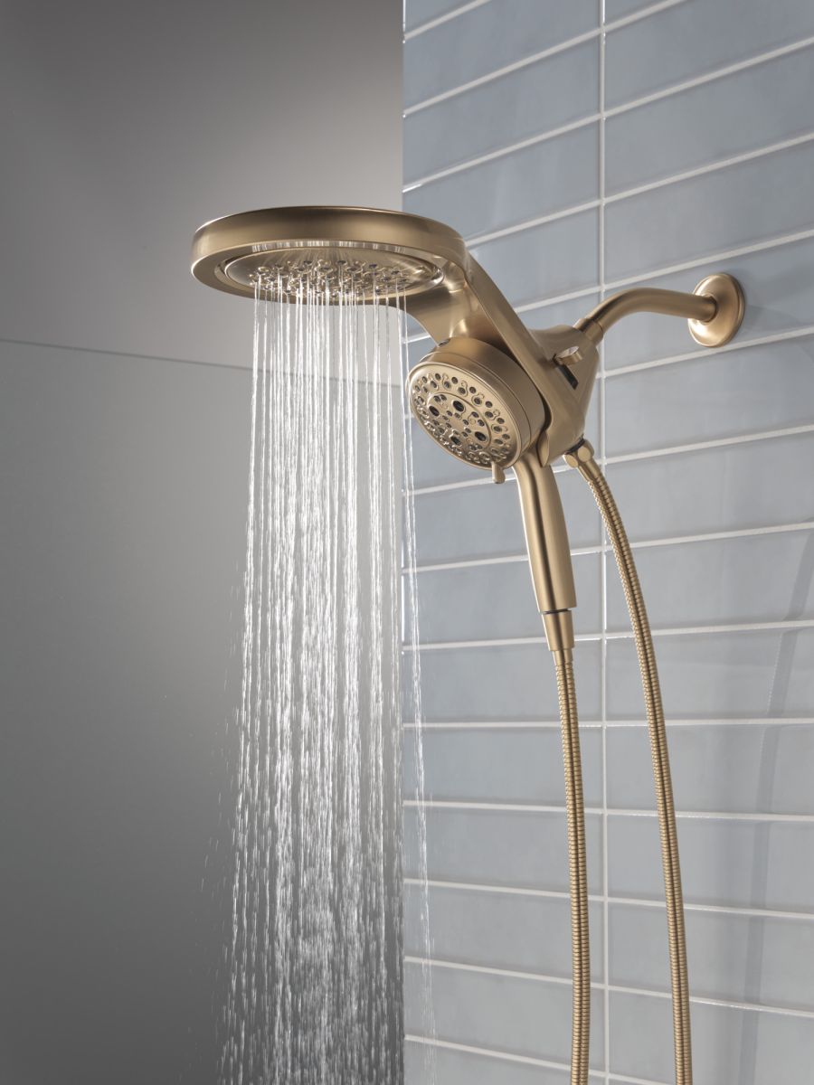 DELTA Universal Showering Components 6-Setting HydroRain with ProClean — Lumicoat® Champagne Bronze