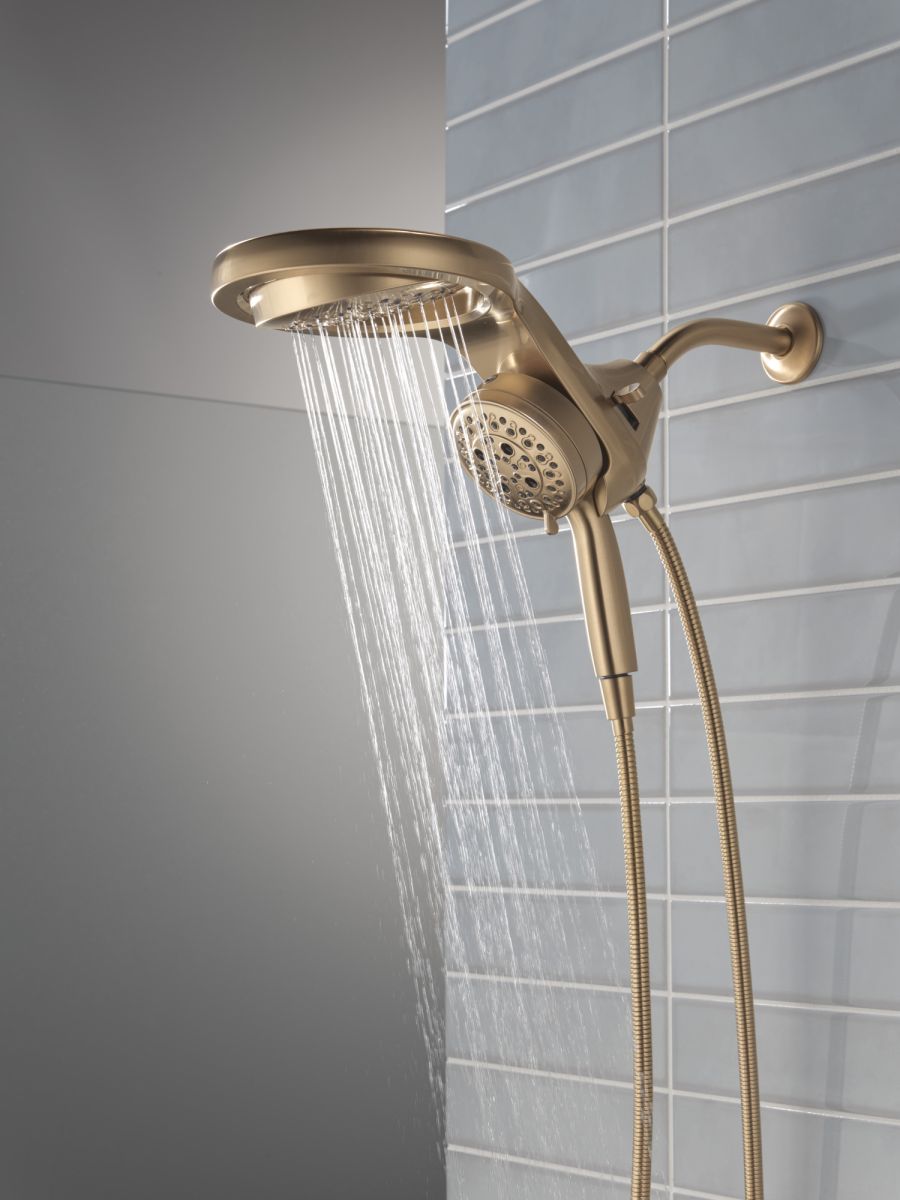 DELTA Universal Showering Components 6-Setting HydroRain with ProClean — Lumicoat® Champagne Bronze