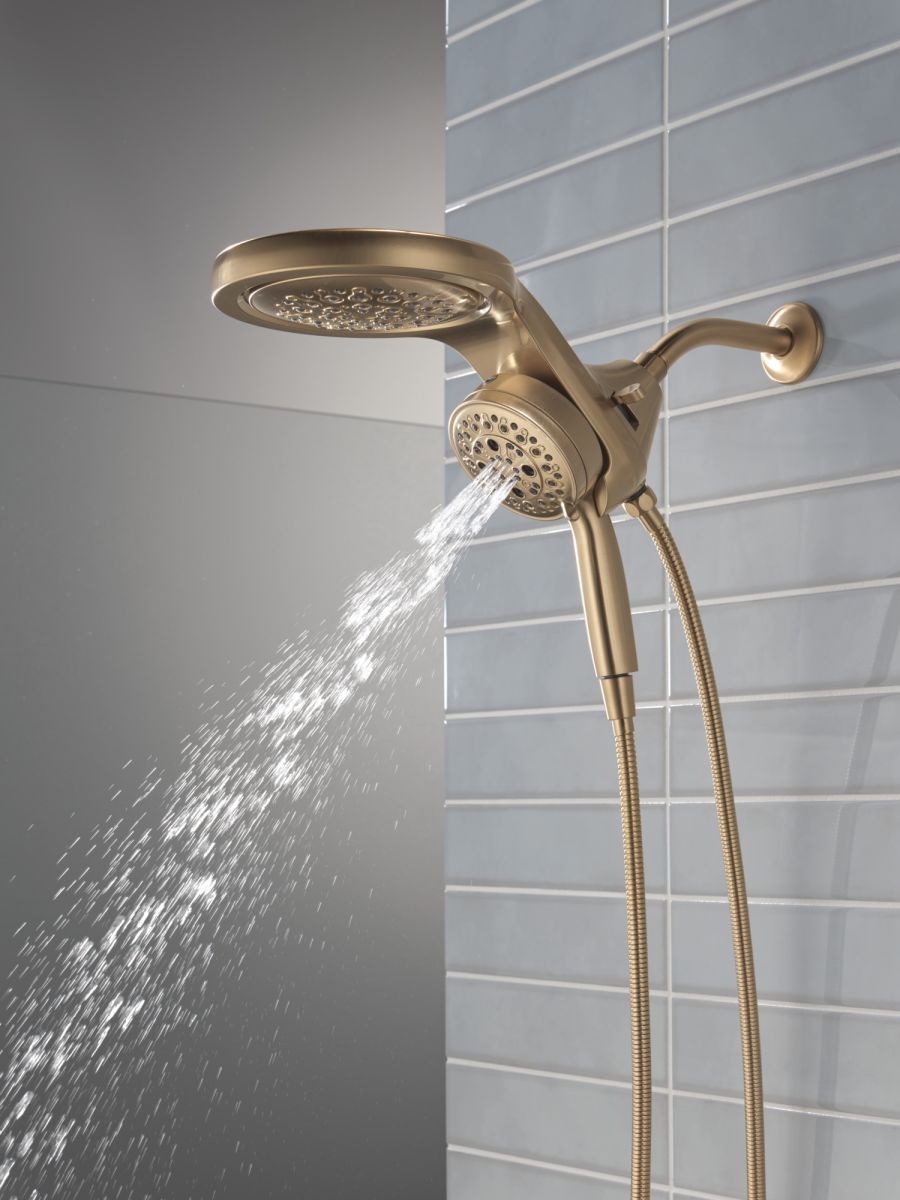 DELTA Universal Showering Components 6-Setting HydroRain with ProClean — Lumicoat® Champagne Bronze