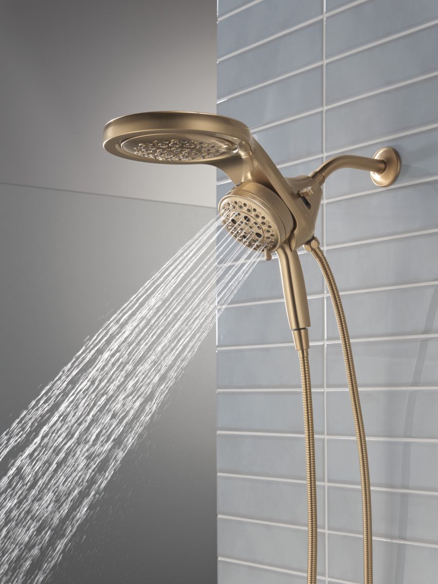 DELTA Universal Showering Components 6-Setting HydroRain with ProClean — Lumicoat® Champagne Bronze