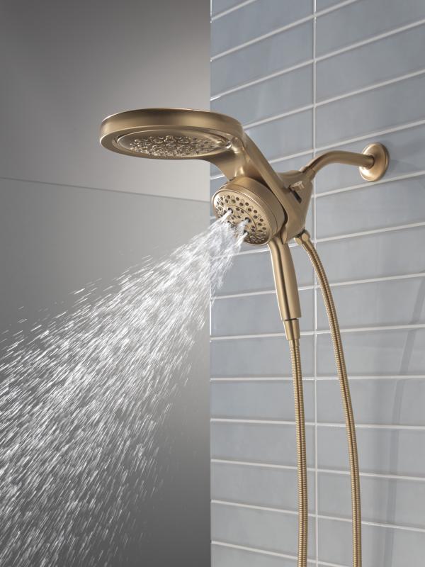 DELTA Universal Showering Components 6-Setting HydroRain with ProClean — Lumicoat® Champagne Bronze